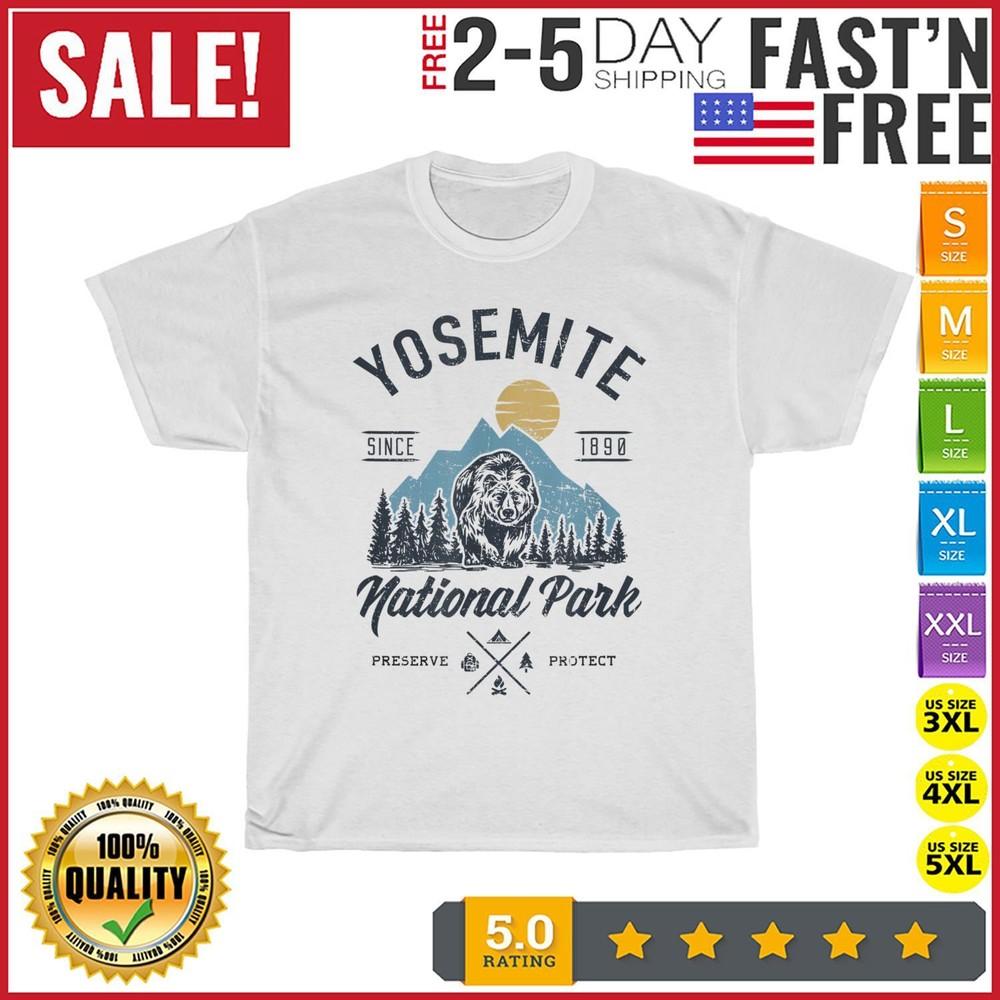 

Vintage Retro Yosemite National Park Hiking Vintage T Shirt Men Women Fashion 4XL