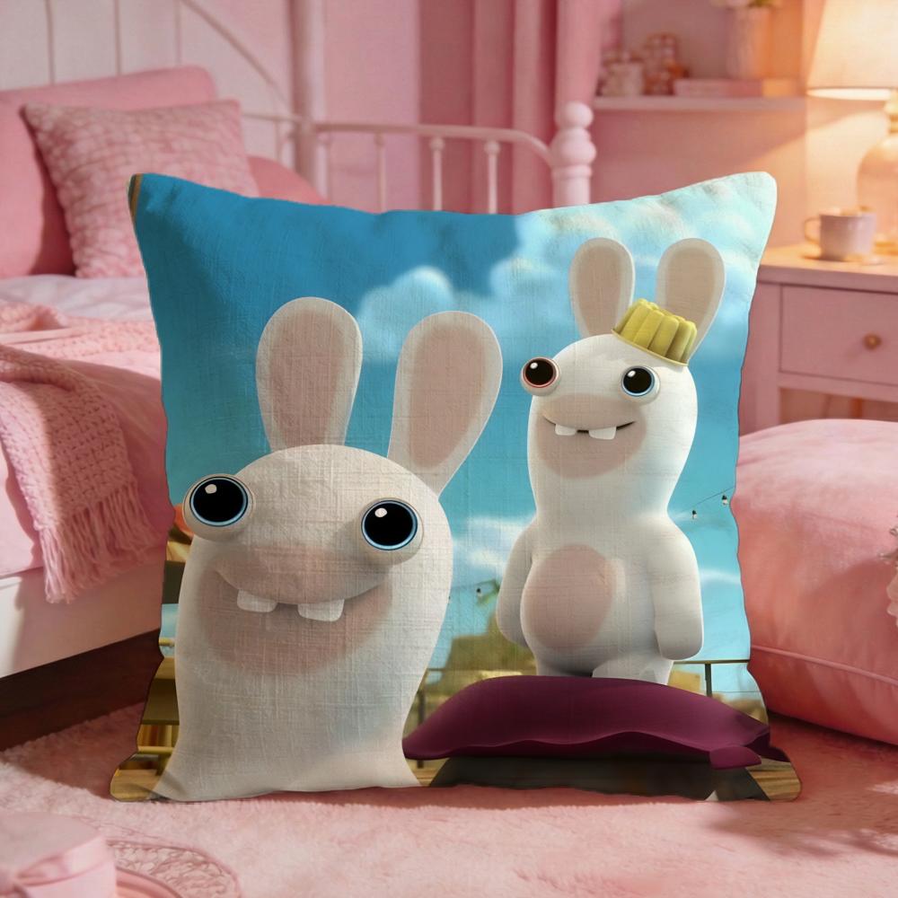 Rabbids IInvasions Anime Cushion Cover Premium Comfort Reversible Pillow Cove Two In One Design For Any Room  Car Interior