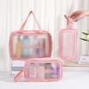 Transparent PVC Makeup Bag: Wet/Dry Separation, Large Capacity, PU Travel Cosmetic Organizer