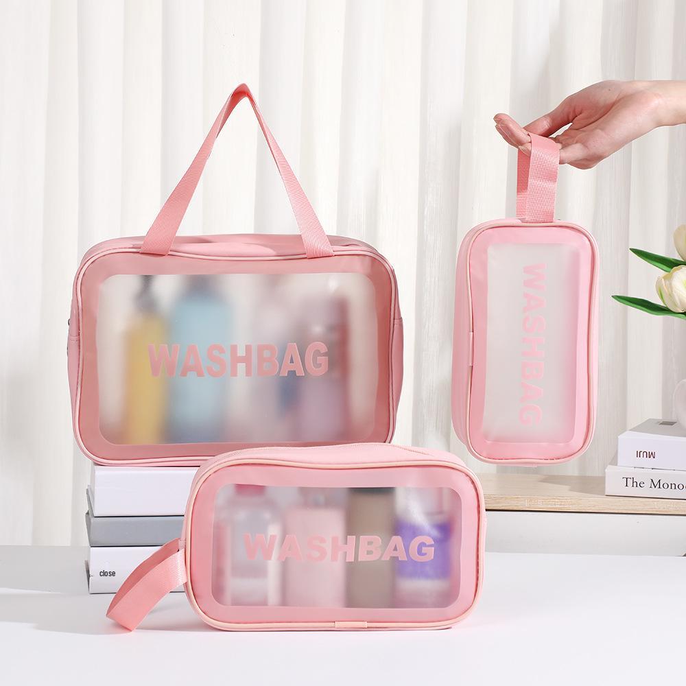 Transparent PVC Makeup Bag: Wet/Dry Separation, Large Capacity, PU Travel Cosmetic Organizer