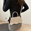 Chic Pu Leather Small Square Bag In Black Silver Pink And Khaki For Everyday Use