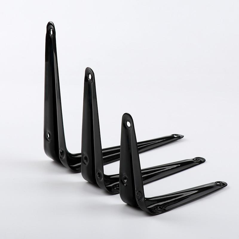 Triangular L Shaped Wall Mounting Bracket Corrosion Resistant Metal Support Bracket Black White for Garage Tool Shelf Organization