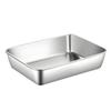 Reusable Stainless Steel Food Tray Smooth Rectangular Kitchen Container for Prep Storage Serving and Dining Use