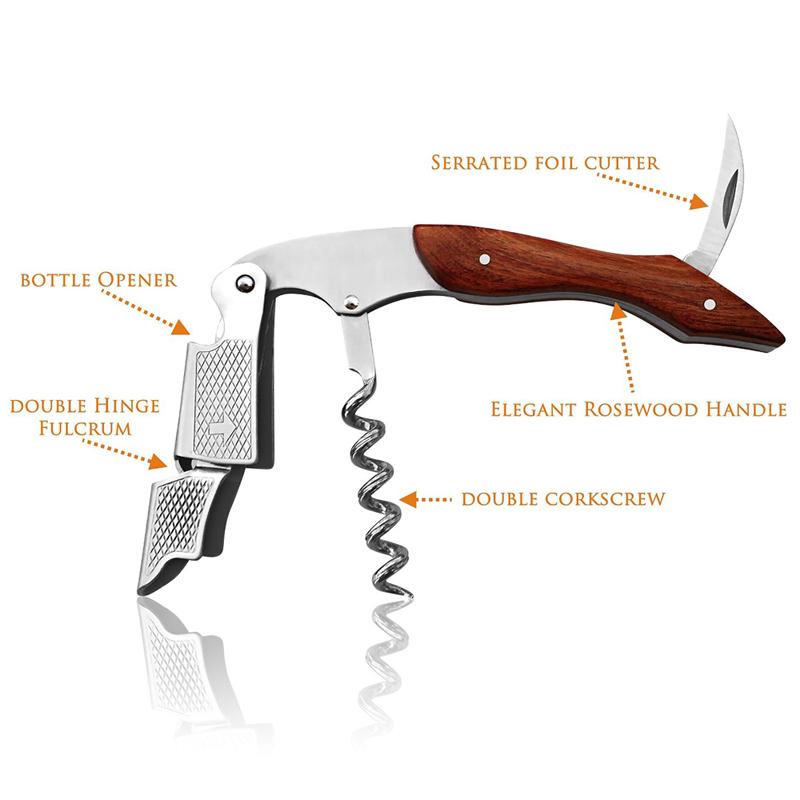 Rose WoodWine Beer Bottle Opener Corkscrew Multifunction Portable Screw Corkscrew Wine Bottle Opener Cook Tools
