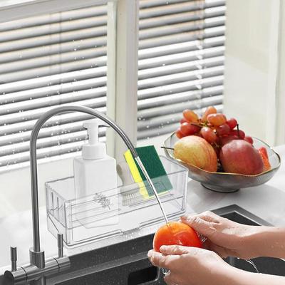 Sink Storage Rack Multifunctional Sink Sponge Holder Dish Brush Storage Drain Basket Detachable Self-Draining Shelf For Home
