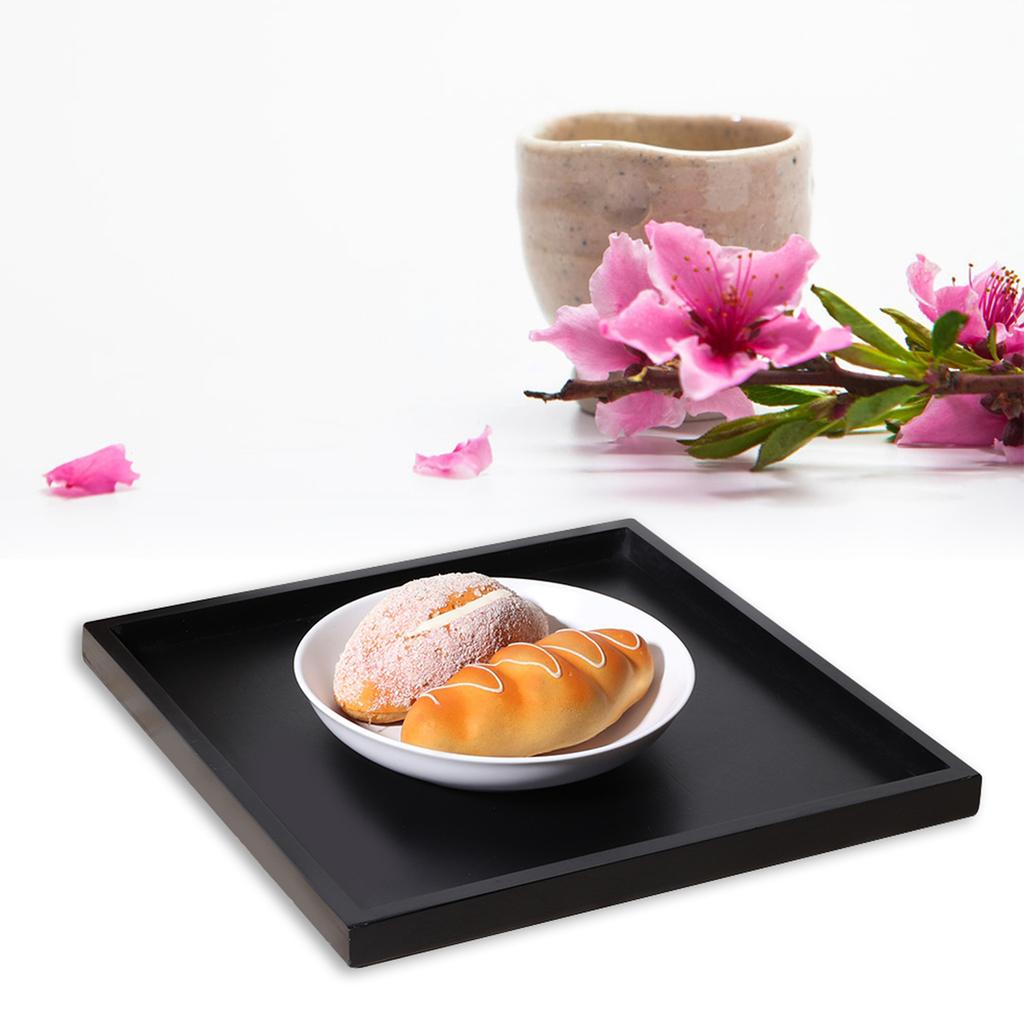 Square Wood Tea Coffee Snack Food Serving Tray for Home Kitchen Restaurant