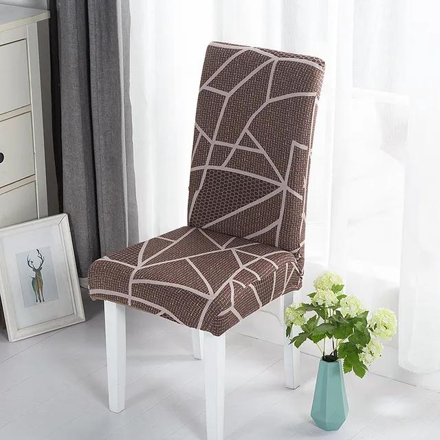 New Geometric Dining Chair Cover Spandex Elastic Chair Slipcover Case Stretch Chair Covers for Wedding Hotel Banquet Dining Room