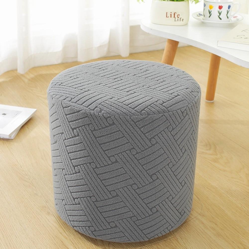 

New Solid Color Jacquard Ottoman Cover Elastic Soft Square Stool Cover T-Shape Footstool Case Living Room темно серый