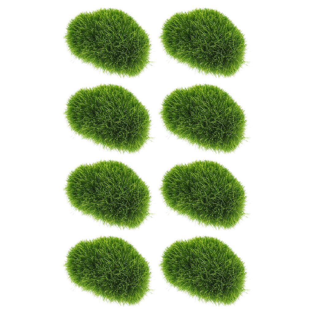 4Pcs Artificial Moss Stones Lifelike Faux Moss Decorative Rocks for Micro Landscape Bonsai Garden Decor Rocks Decorative