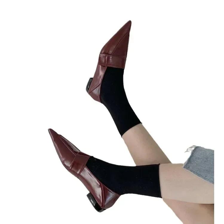 Women Pointed Toe Shoes Fashion Solid Color All Match Working Shoes Female Slip On Flat Casual Shoes Zapatillas Mujer