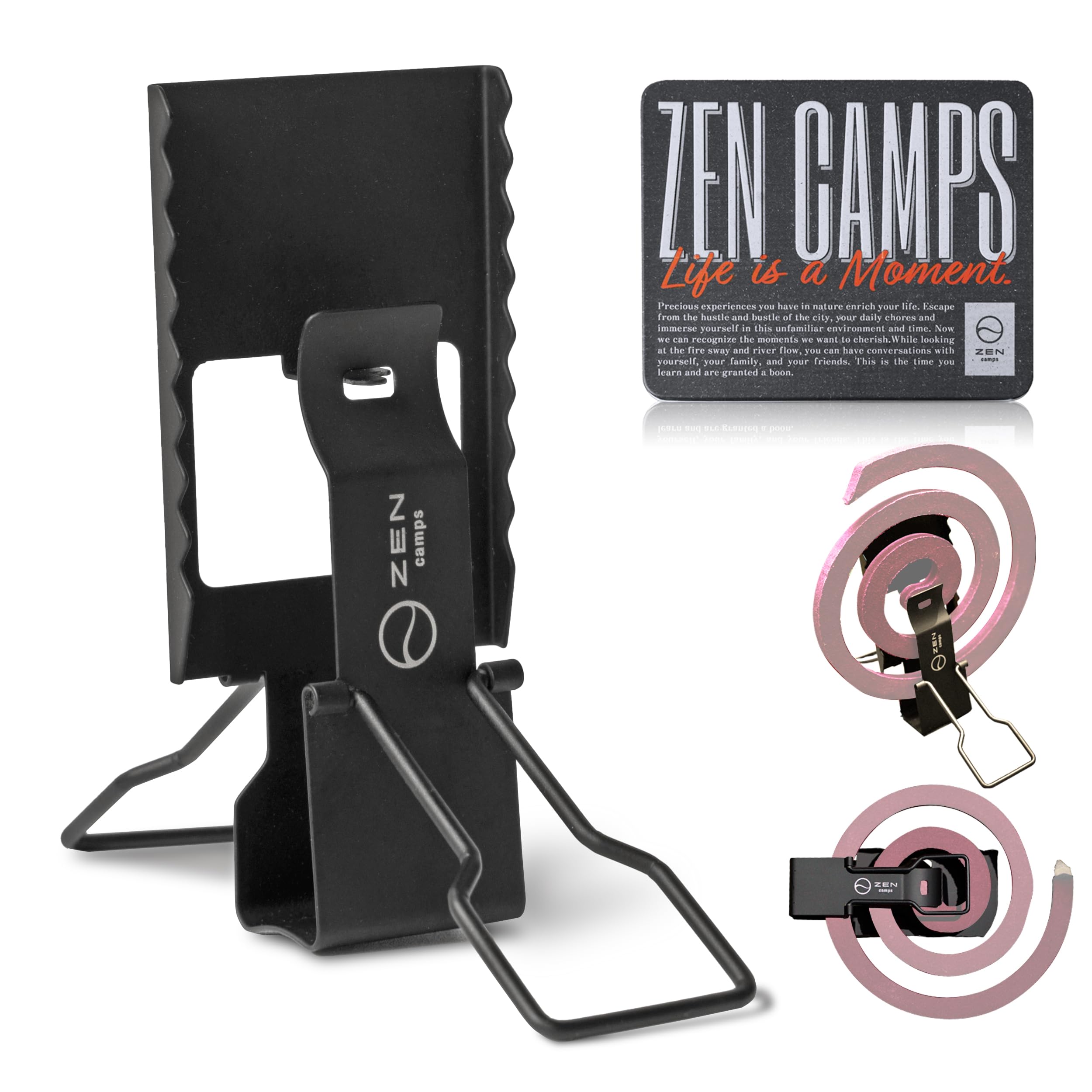 

ZEN Camps Mini Hanging Mosquito Coil Holder, Portable, for Camping and Outdoor Use (Set of 2 with Tin Can)