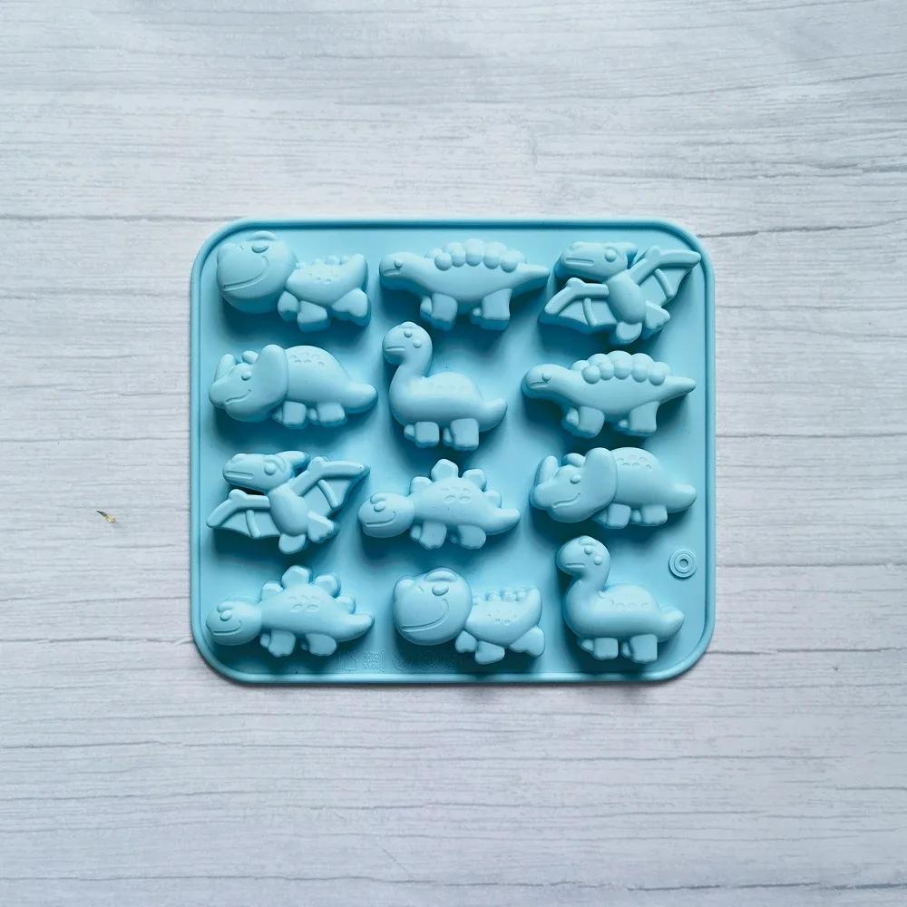 12 Square Dinosaur Chocolate Silicone Mold Candy Pudding Mold Cake Plugin Baking Utensils Mold Dining & Bar