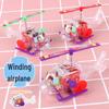 Mini Transparent Wind-up Airplane Helicopter Toy with Rotating Propeller