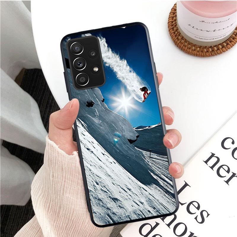 Snö Die Skidåkning Snowboard Sport Mobilskal för Samsung Galaxy A13 A22 A12 A32 A71 A11 A21S A33 A52 A72 A51 A50 A70 A31 M31