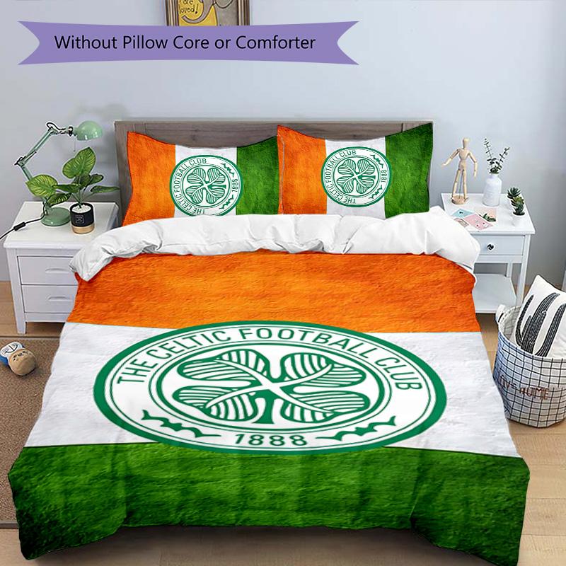 Celtic FC 3-częściowy komplet pościeli Poszewka na kołdrę Zapięcie Zawiera 1 poszewkę na kołdrę i 2 poszewki na poduszki na wszystkie pory roku Dekoracja sypialni, domu, akademika