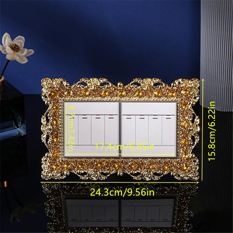 1Pcs European Style Switch Stickers with Single/double Gold Diamonds, Suitable for Home and Halloween/Christmas Decoration