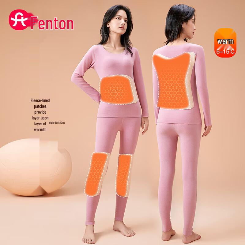 

FENTENG Women s Seamless Thermal Underwear Set with Patches XL