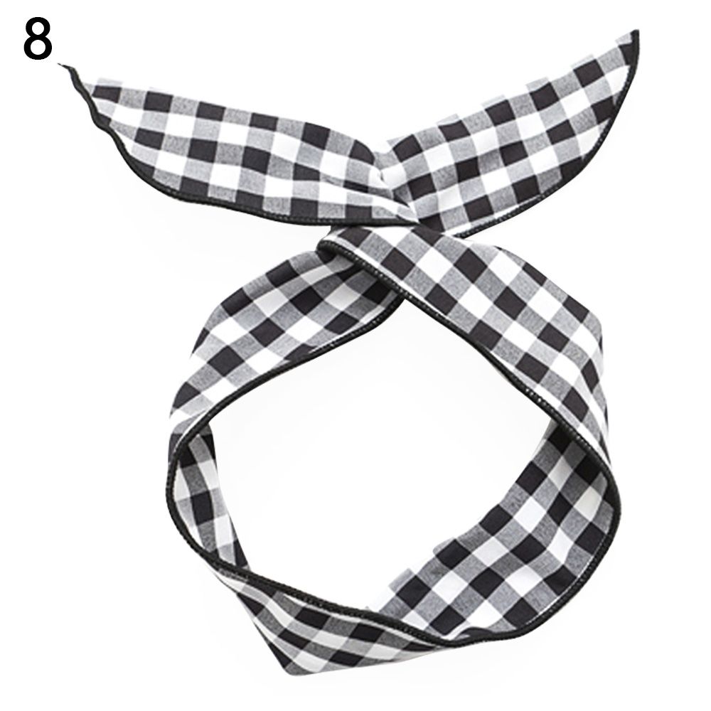 

Hair Band Washing Headwear Scarf Headband Cross Knotted Bunny Ears Hairband Metal Wire Ribbon 8