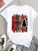 (Asian Size) Peace Trend Christmas Clothing T Shirt Tee Top Festival New Year Women Fashion Print Female Woman Short Sleeve Graphic T-shirts