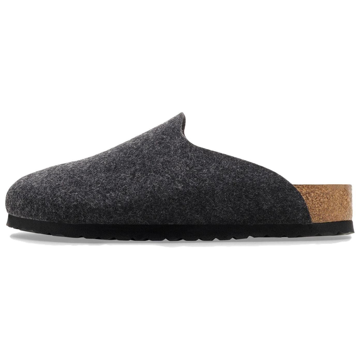 Birkenstock Amsterdam Closed Toe Slippers Unisex Black Gray Regular Loose Fit 1030165 41