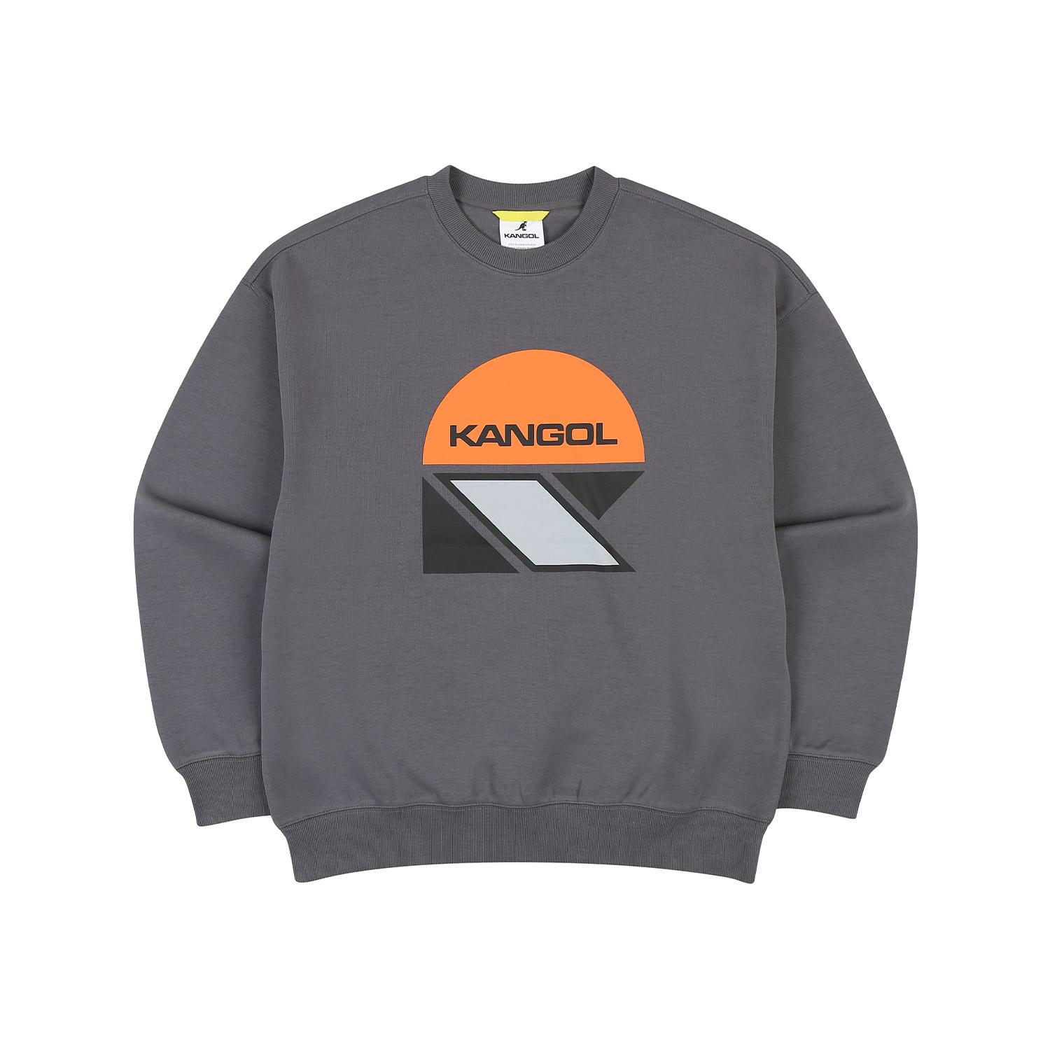 Свитшот Kangol Crs с большим логотипом 9002 Угольный Charcoal/L