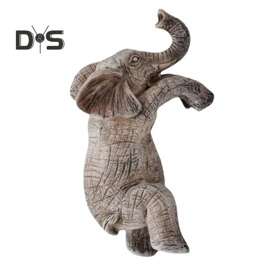 

Подвесной полимерный цветочный горшок со слоном, край горшка, фигурка слона, кашпо, подвесной орнамент бонсай для сада, двора, балкона A