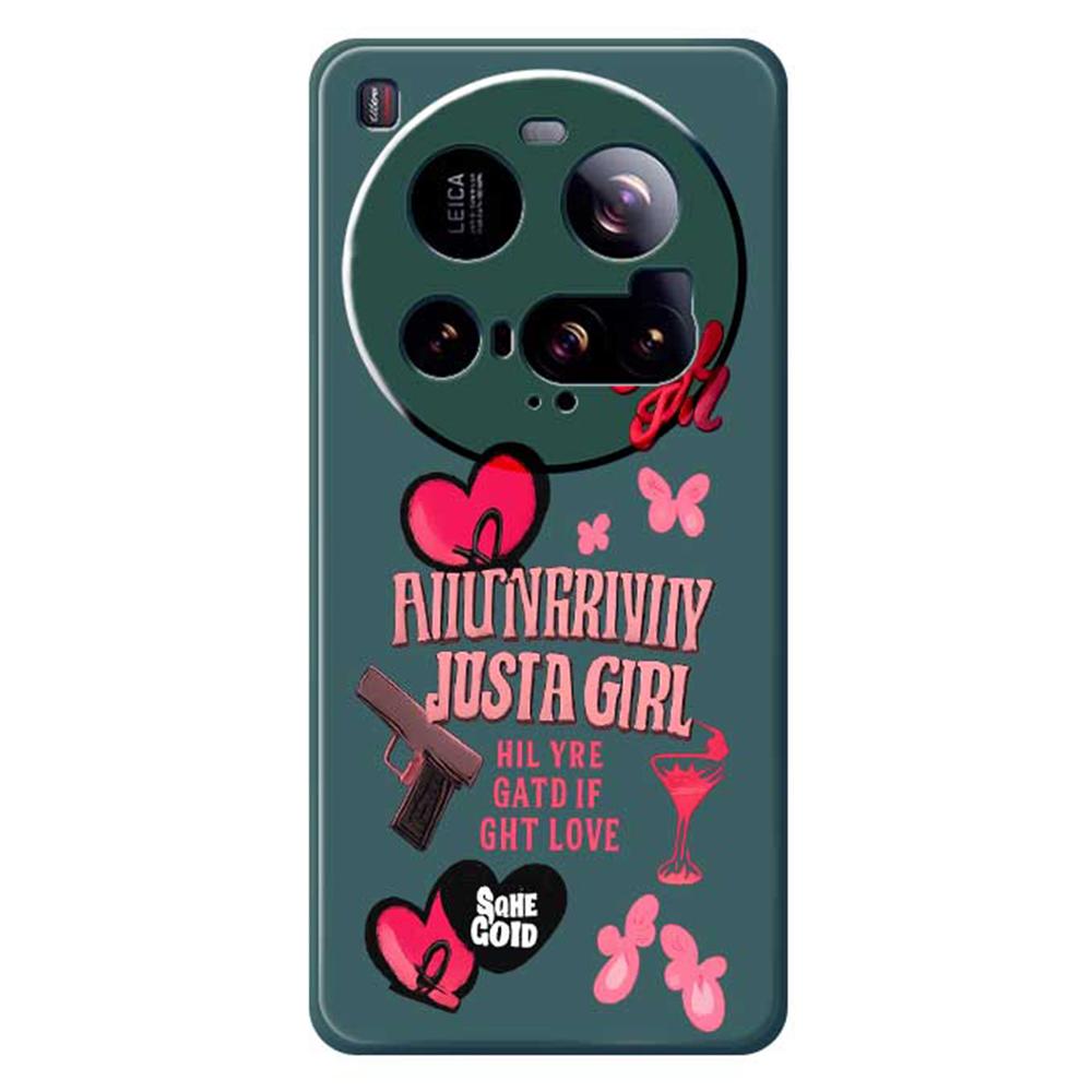 For Xiaomi 15 Ultra Case Pink Elements Pattern Printing Straight Edge TPU Phone Back Cover