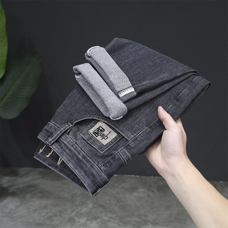 

Летние новые эластичные мягкие непромокаемые прямые джинсовые брюки с трехмерной вышивкой 38 чёрный