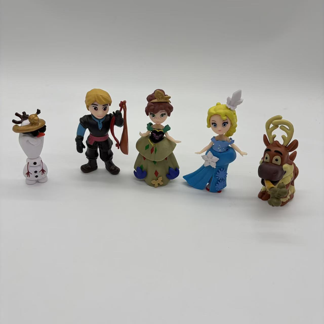 5pcs/set Frozen Cute Assembly Elsa Anna Olaf Sven Kristoff Action Figure Toys Cake Decoration pack by bag