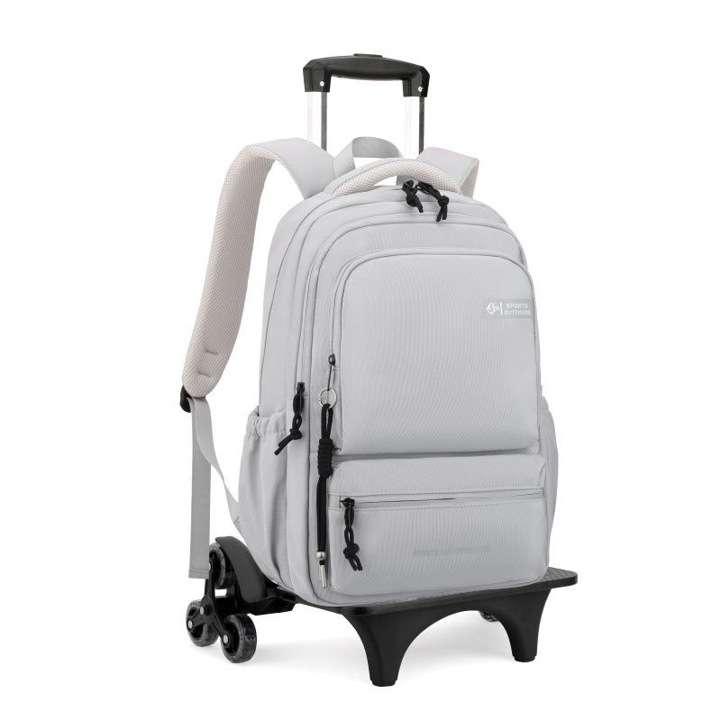 Effen Kleur Schooltas met Wielen Leerling Rugzakken Voor Jongens Kinderen Trolley Tas Schooltas Rollende Rugzak met Wielen Reizen Boekentas