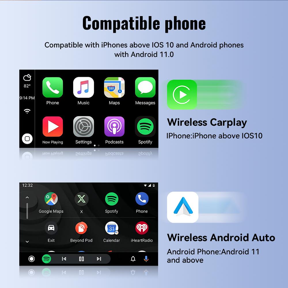 XUDA 2025  Wireless CarPlay Android Auto Wireless Adapter Smart Mini Box Plug And Play WiFi Fast Connect Universal For Nissan