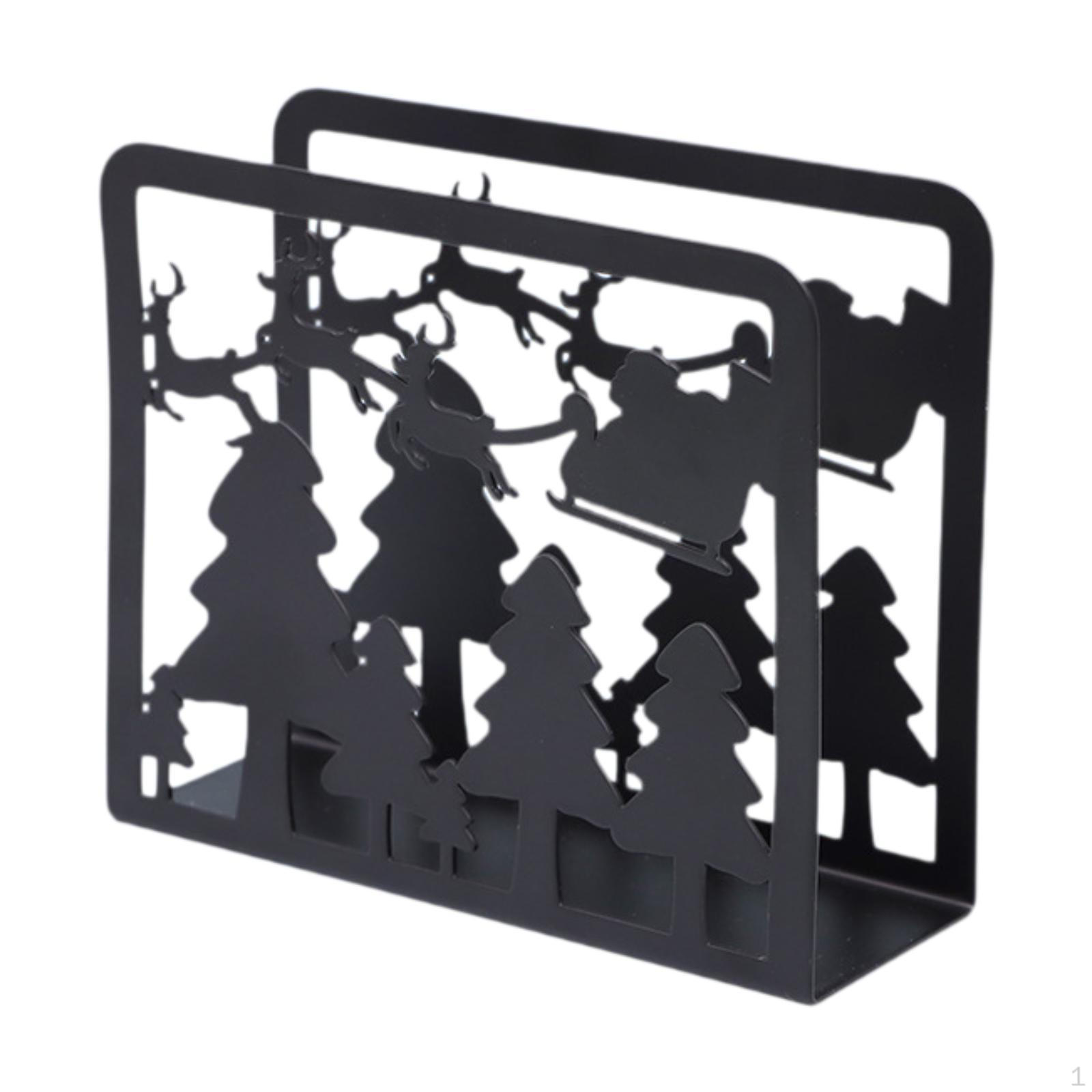 

Подставка для салфеток на Рождество 12x4.2x10 см Многоцелевая декоративная ажурная столешница в виде силуэта Style C