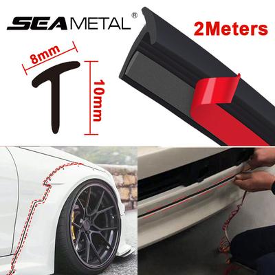 2Meters Car Rubber Sealing Strip T-shape Small Slanted Auto Seal Weatherstrip Car Bumper Fender Flare Arch Trim Sealants