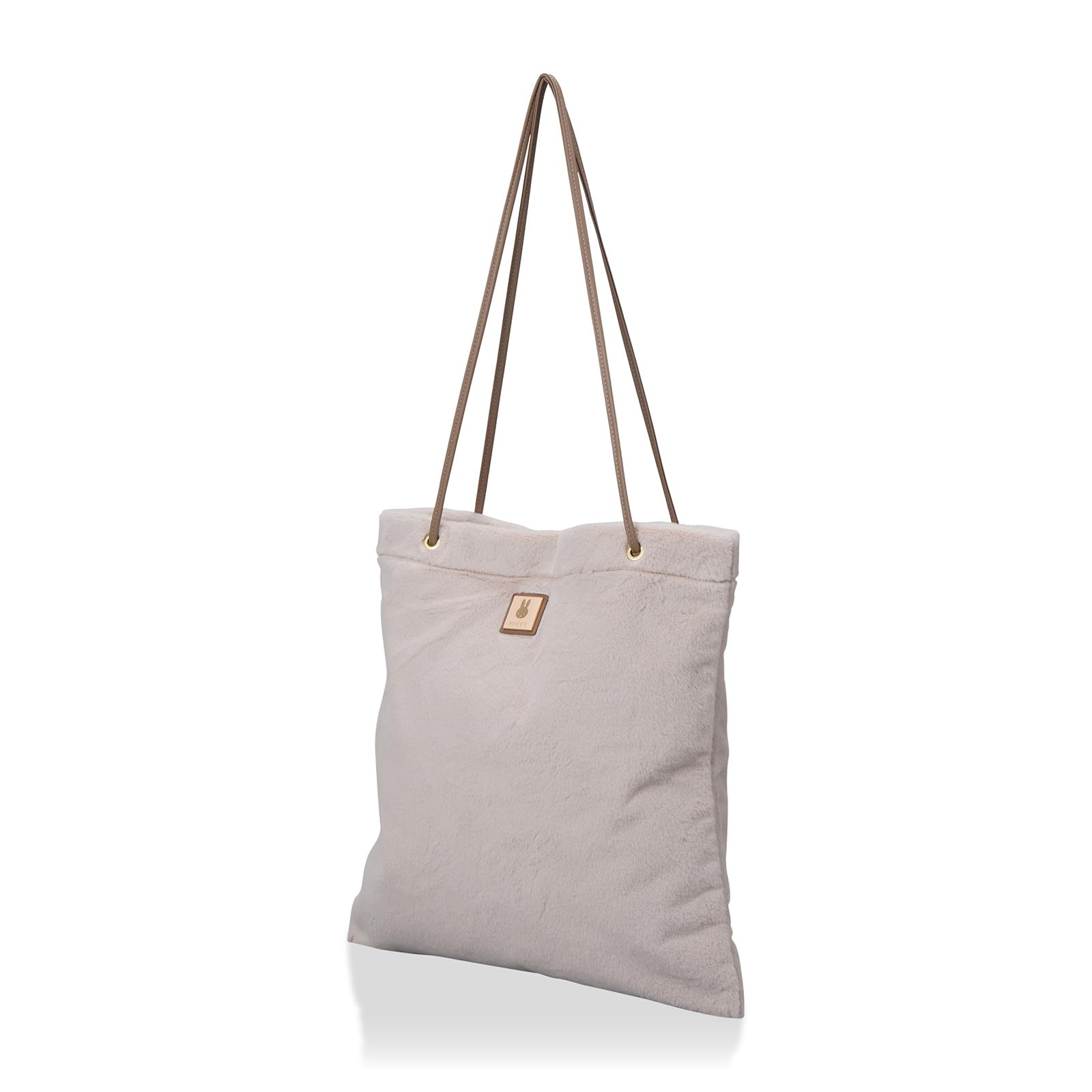 

Миффи меховая горизонтальная мини-сумка через плечо 6092 B304. Розово-бежевый мех