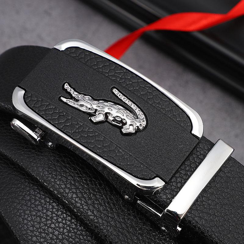 Men's Trendy Automatic Buckle Leather Belt - Versatile, Casual, and Simple Design