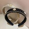 Camellia Pearl Flower Check Classic Tweed Hair Band