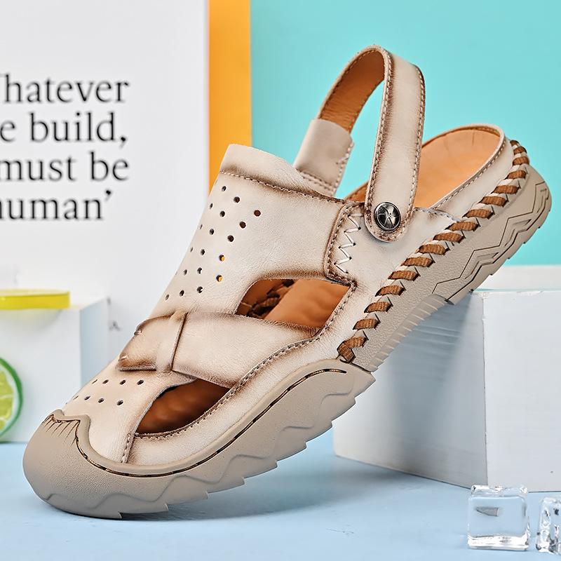 

2025 Men s Shoes Spring Sandals Men s Casual Breathable Slippers Men s Sneakers Beach Shoes Men s Hollow Shoes 46 пісочний