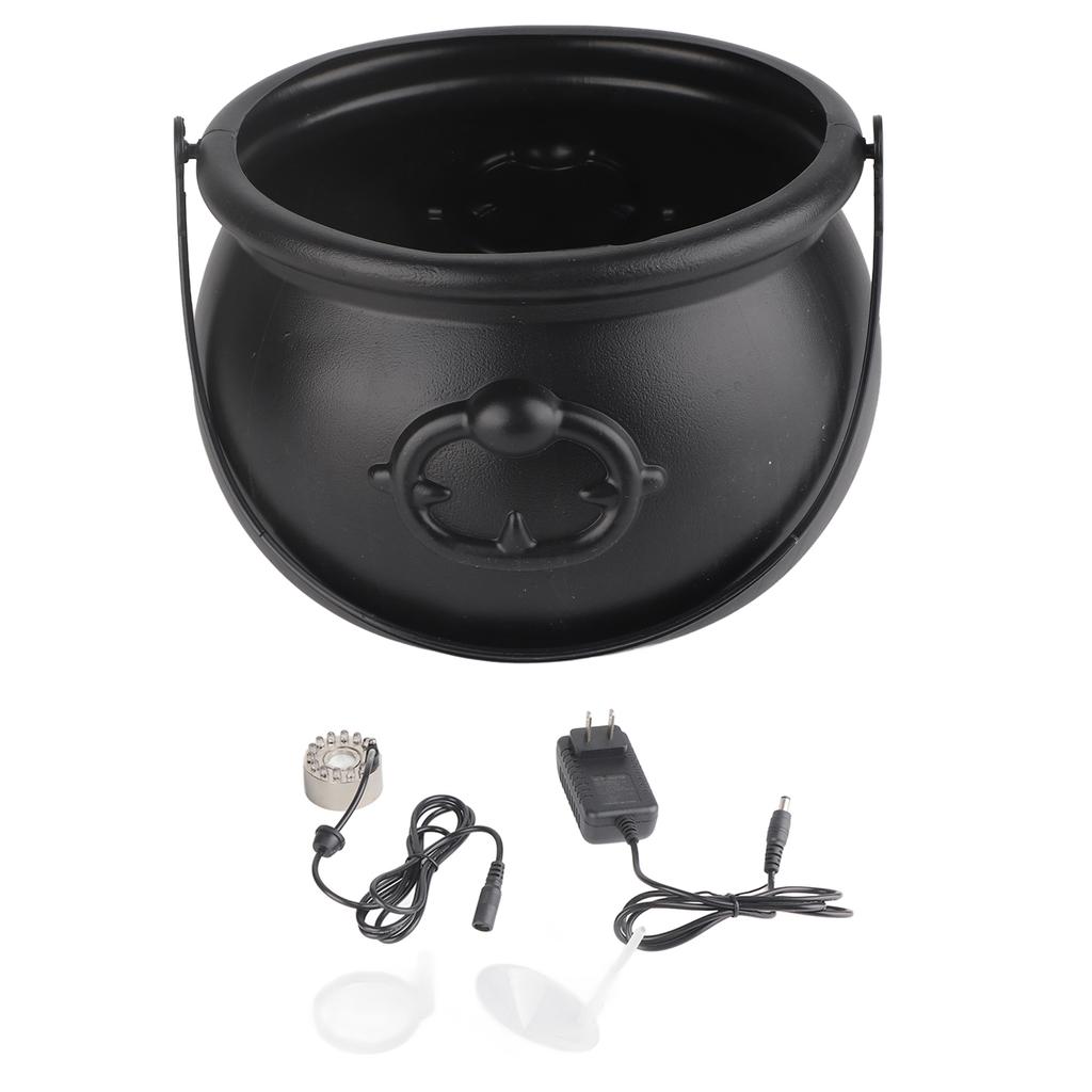 Halloween Cauldron Mist Maker 12 LEDs Horror Style Silver Halloween Mist Maker Decorations for Party