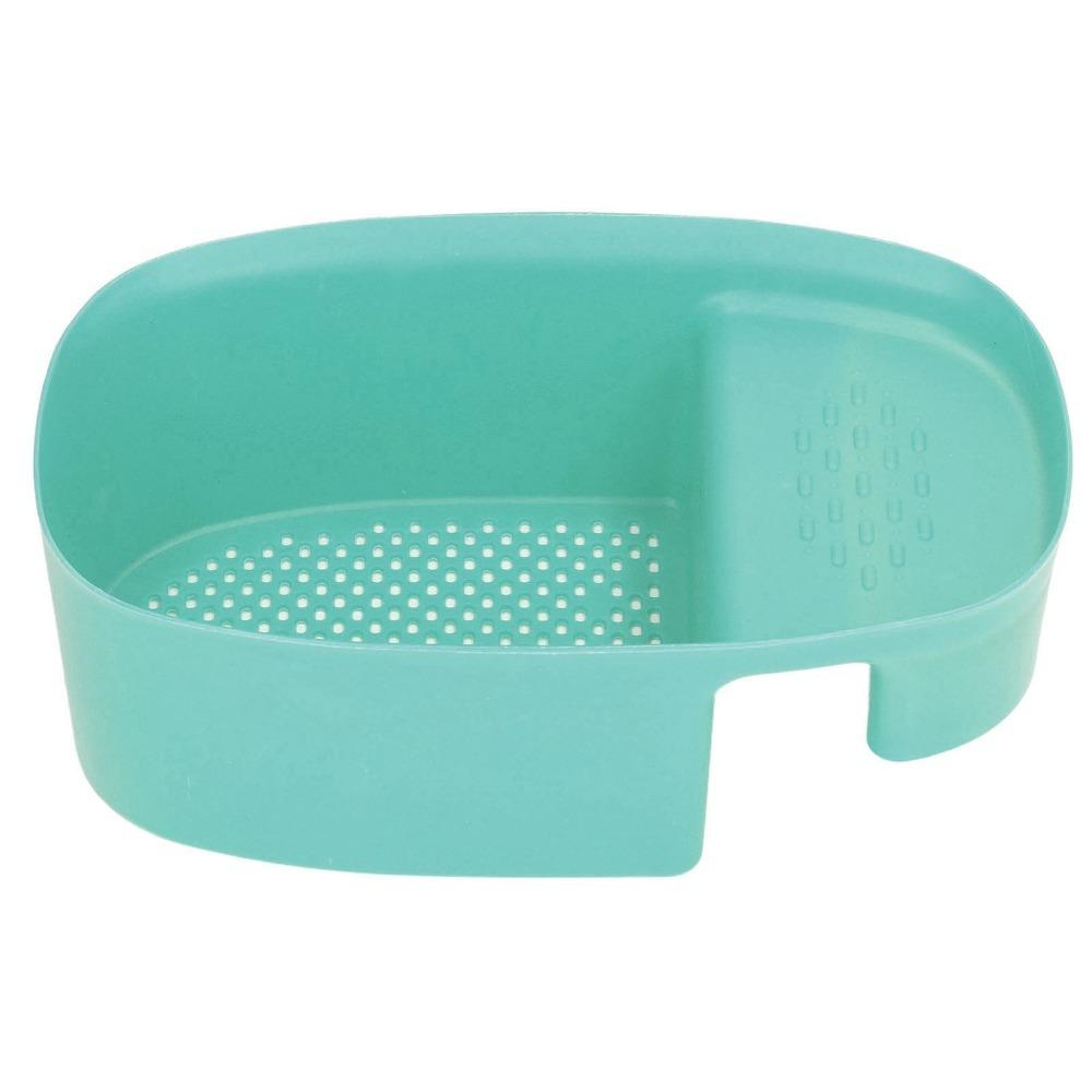 Plastic Sink Drain Basket Saddle Shape Hanging Hook Kitchen Strainer Basket Drain Holes Trays Wet and Dry Separation