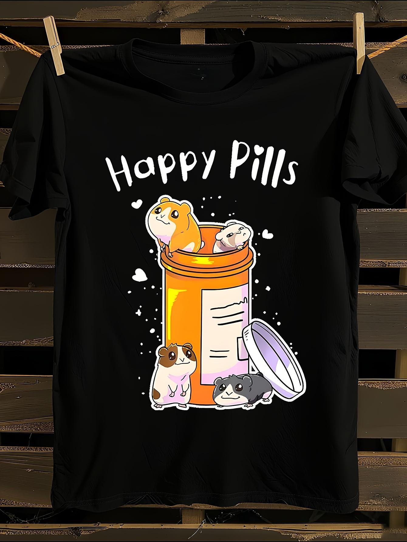 Happy Pills Guinea Pigs Anime Graphic T-shirt M