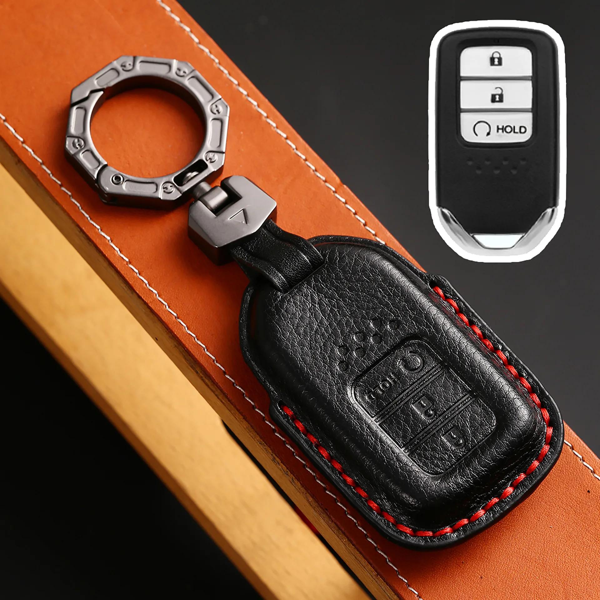 

Leather Car Key Case Cover Shell For Honda Civic Accord Vezel Fit Crv Hrv Crz Hrv Polit Jazz Jade Stepwgn Elysion Pilot Odyssey