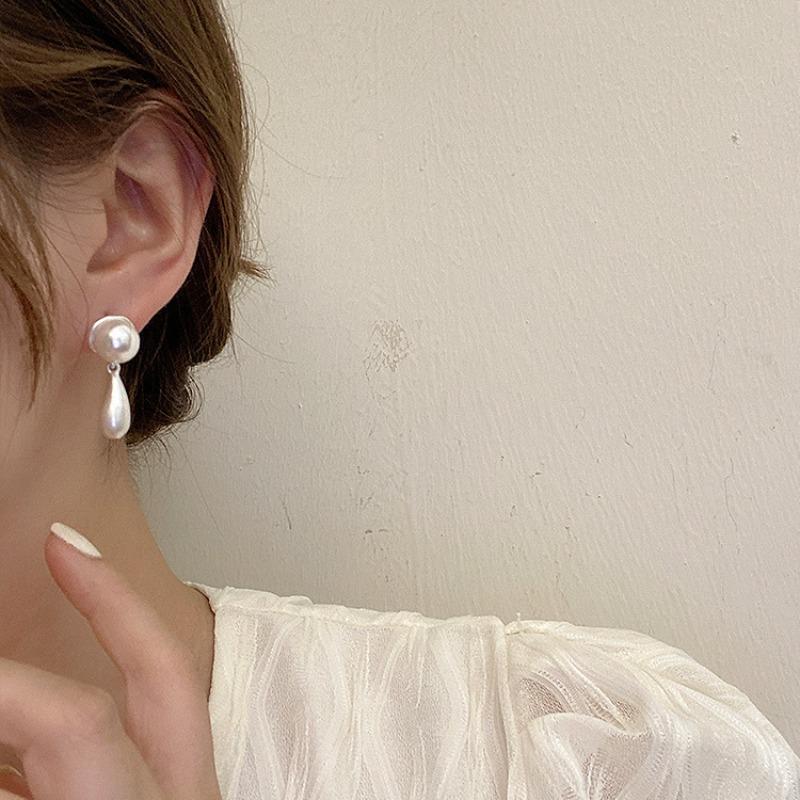 Fashion Delicate Pearl Gold Plated Water Drop Earrings for Women and Girls Jewelry Gifts