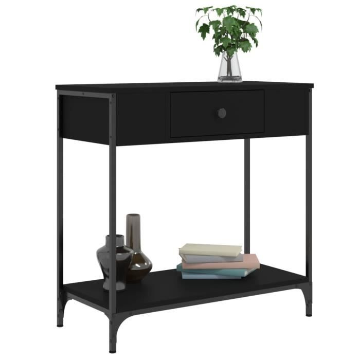 VidaXL Table console noir 75x34,5x75 cm bois d'ingénierie 834165