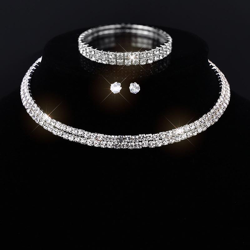 Fashion Jewelry Full Diamond Rhinestone Multi-layer Multi-row Collar Bridal Crystal Collar Short Collar Necklace