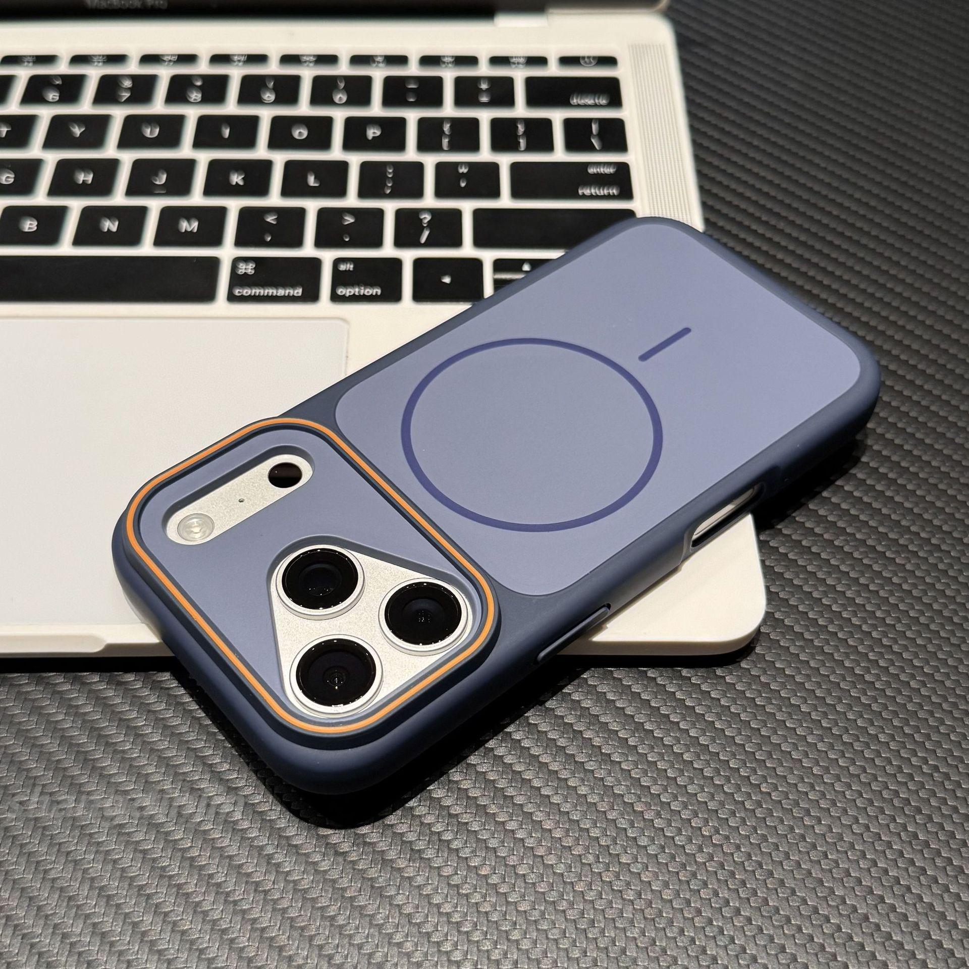 Apple 17 Pro Max Two-Tone Magnetic Full-Cover Anti-Drop Case with Skin-Feel Finish Apple 15 Pro