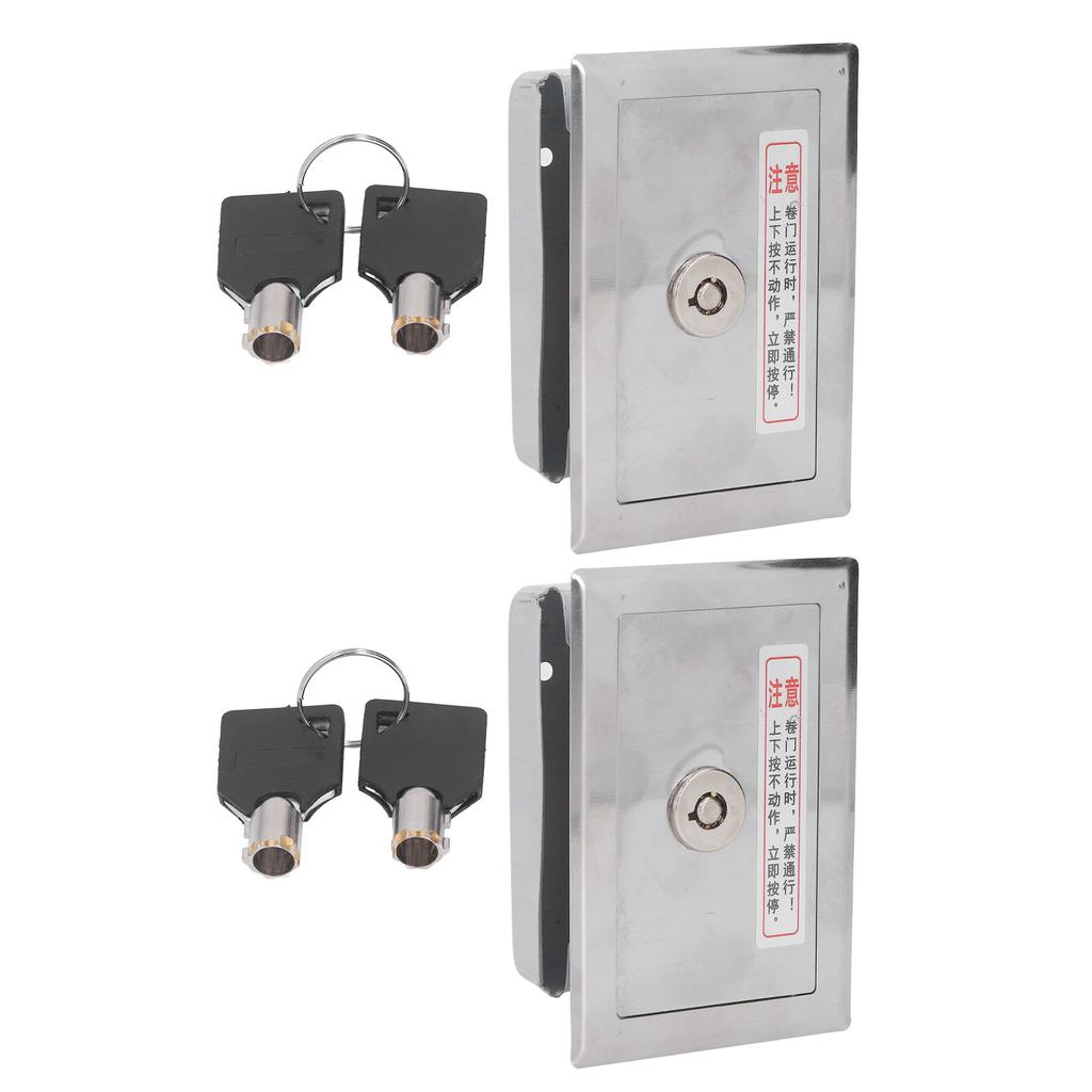 2Pcs Key Switch Box Stainless Steel Universal with Keys Accessory Set Kit for Door