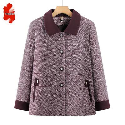 Mid-Aged Women's Casual Floral Lapel Cardigan