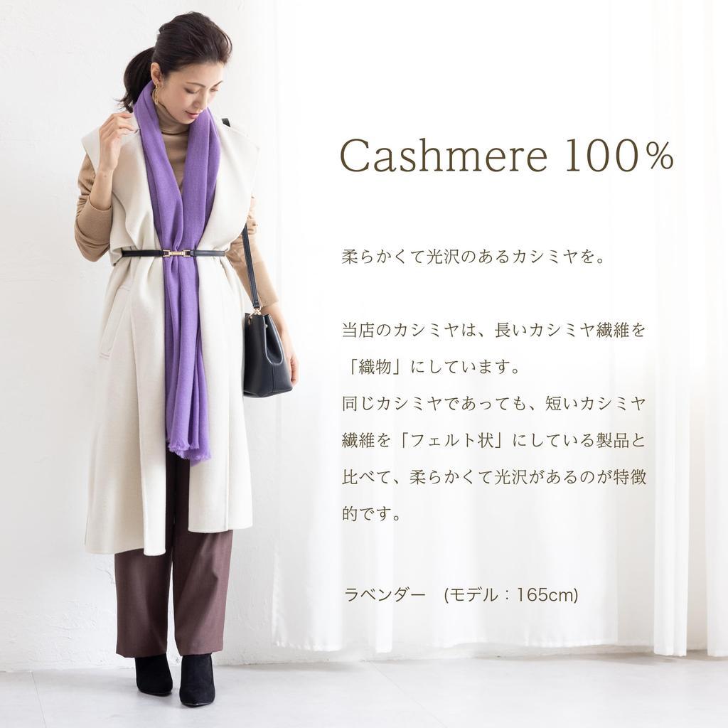 Cashmere Large Stole in Gift Wine 70x200cm [Pashmina Collection] 100% Box, Red,