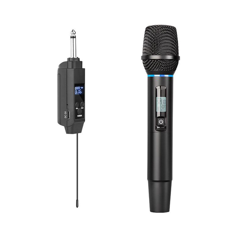 UHF Wireless RGB Microphone Set: Metal Handheld for Meetings & Family KTV