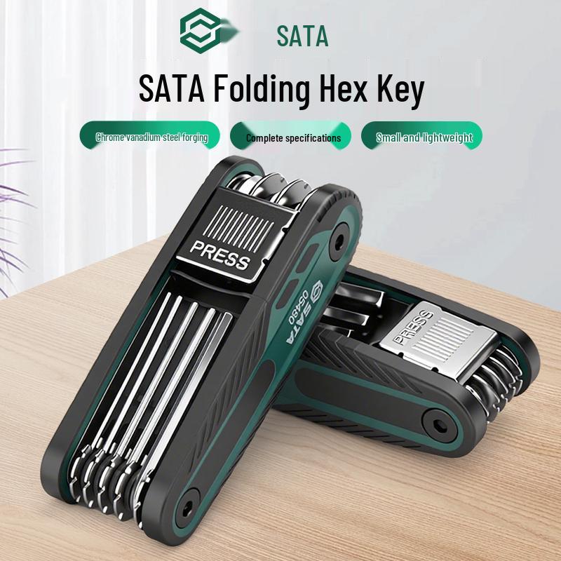 SATA Folding Hex Wrench & Screwdriver Set (3/4/5/6/8mm) Multifunctional Tool